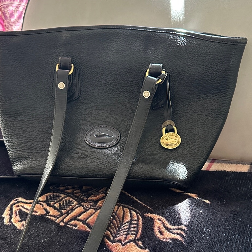 Dooney & Bourke Black Tote with Gold Accents